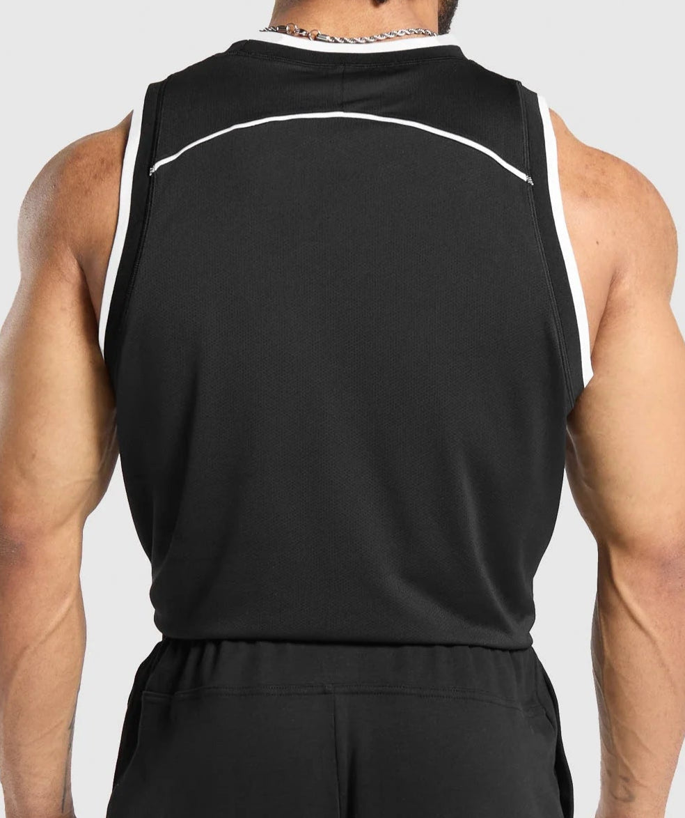 GYMSHARK Lebanon - Mesh Tank Black - Back
