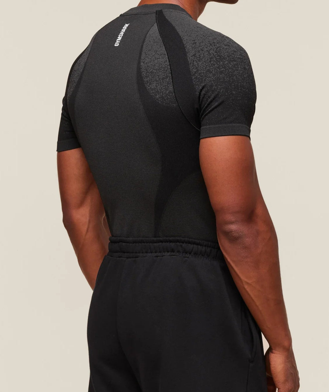 GYMSHARK Lebanon - Shadow Seamless T Shirt Black - Back
