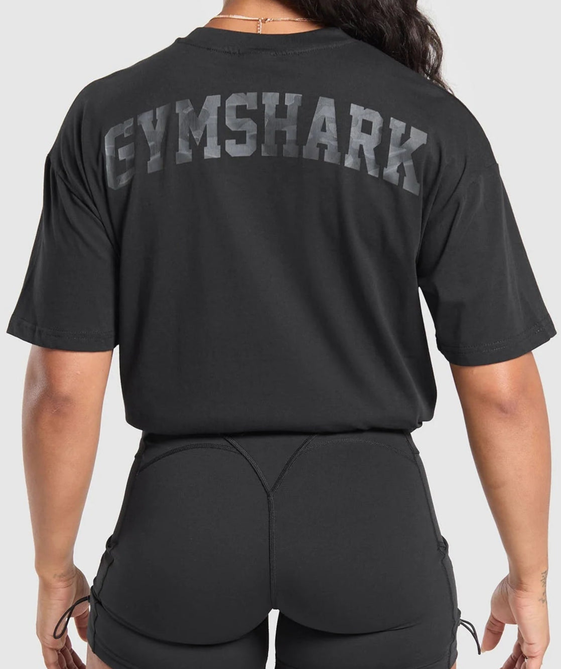 GYMSHARK Lebanon - Adapt Camo Graphic Oversized Top Black - Back