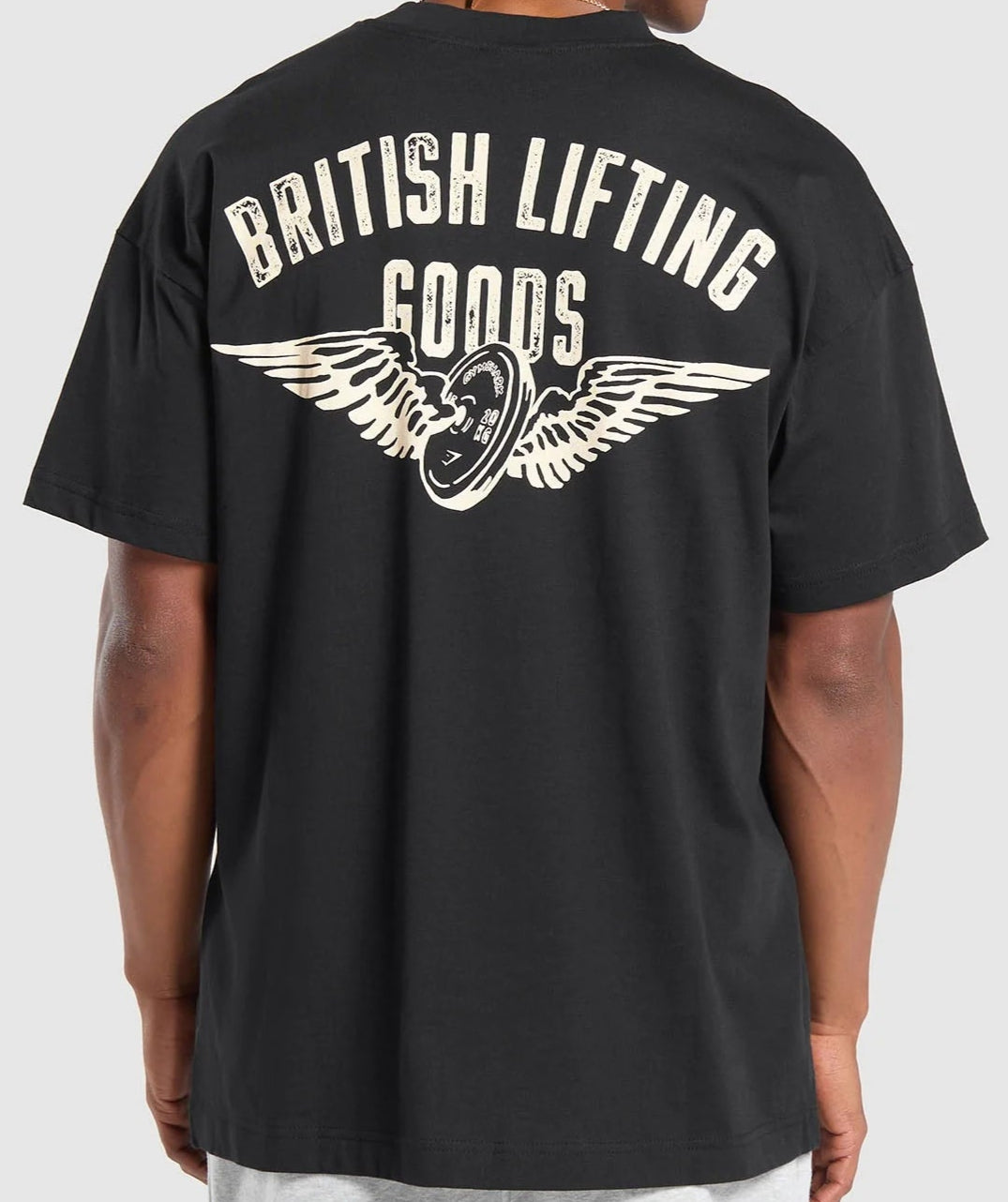 GYMSHARK Lebanon - British Lifting Goods Graphic T-Shirt Black - Back