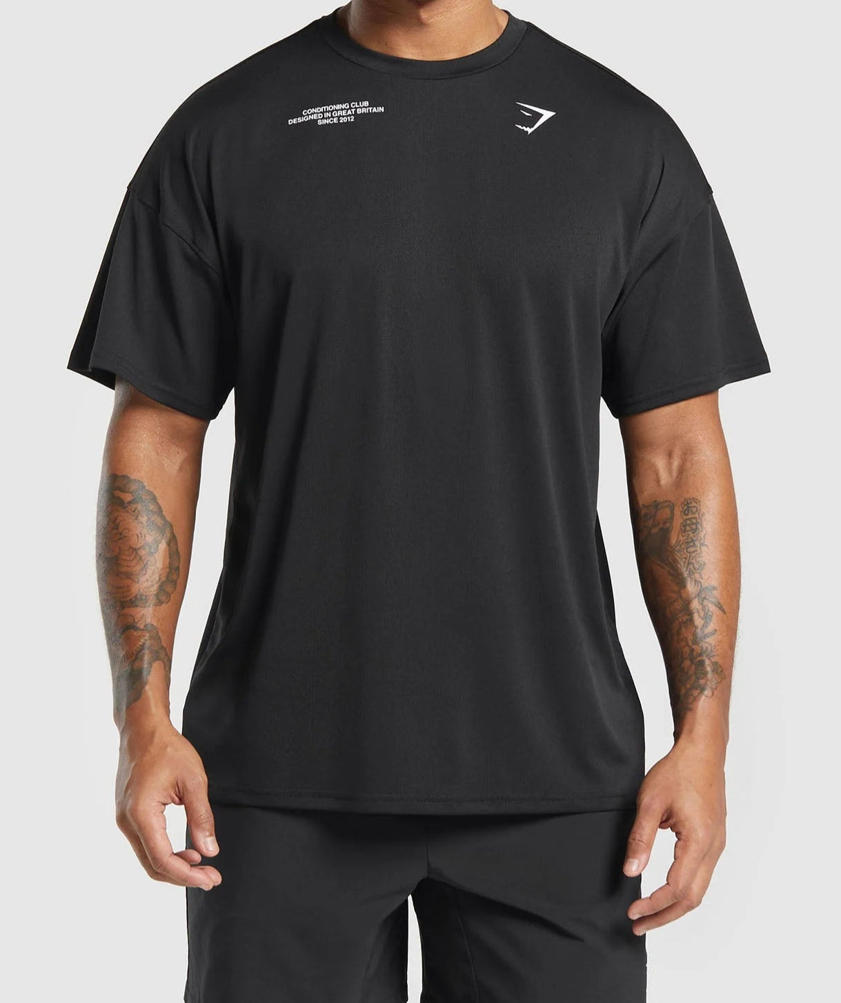 GYMSHARK Lebanon - Conditioning Club Oversized T-Shirt Black - Front