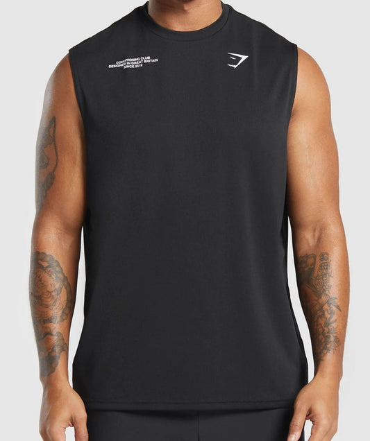 GYMSHARK Lebanon - Conditioning Club Tank Black - Front