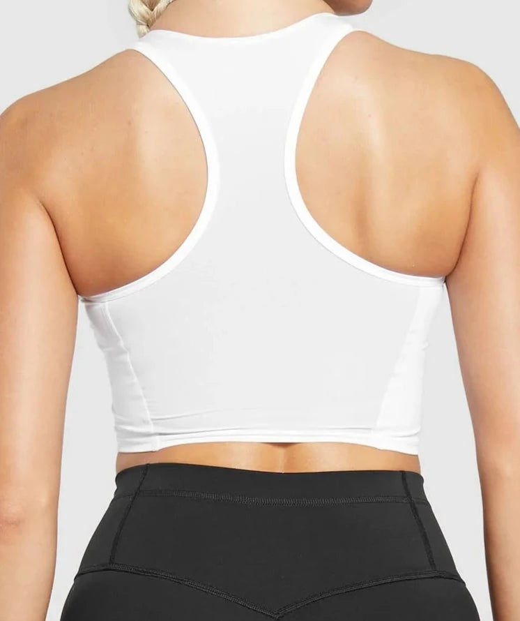 GYMSHARK Lebanon - Crop Mesh Tank White - Back