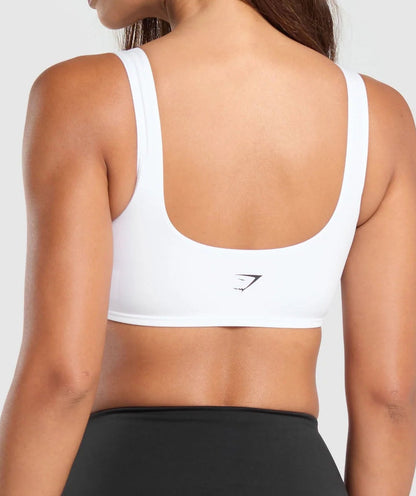 GYMSHARK Lebanon - Everyday Sports Bra White - Back