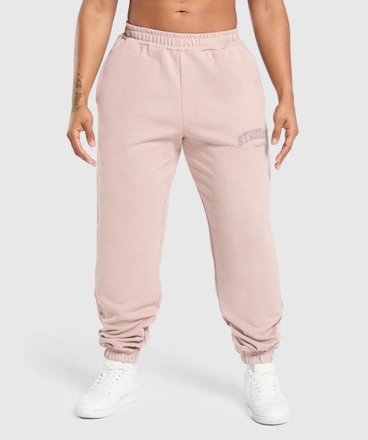 GYMSHARK Lebanon - Collegiate Joggers Muted Pink - Front