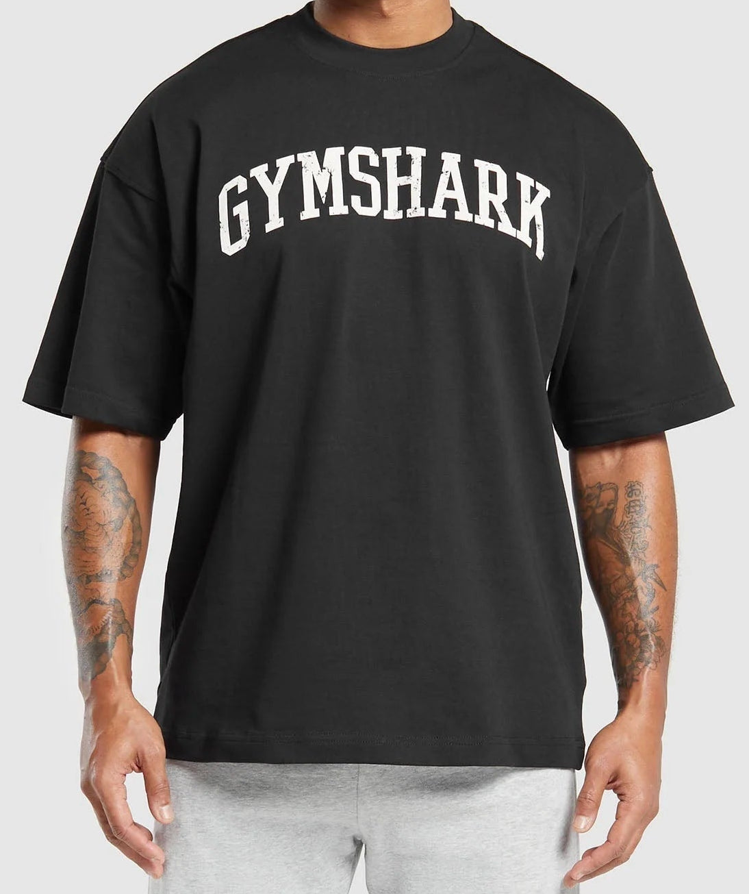 GYMSHARK Lebanon - Collegiate T-Shirt Black - Front