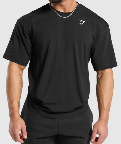 GYMSHARK Lebanon - Heavy Duty Apparel T-Shirt Black - Front