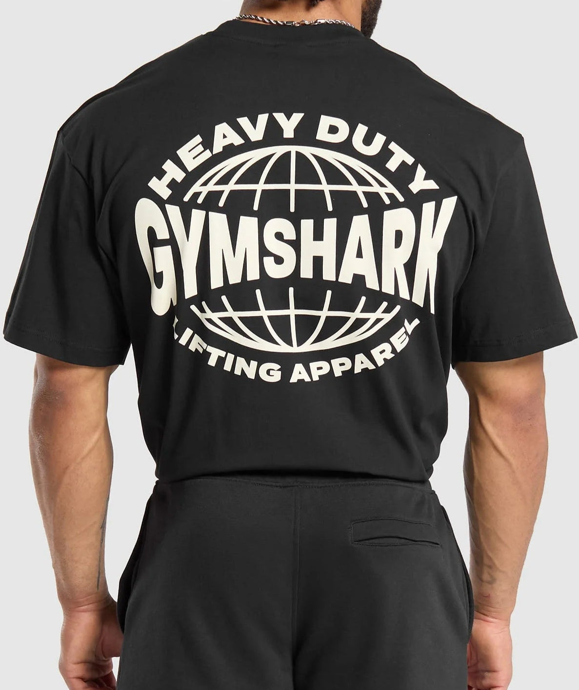 GYMSHARK Lebanon - Heavy Duty Apparel T-Shirt Black - Back