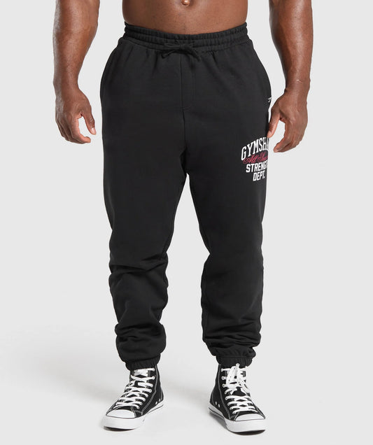 GYMSHARK Lebanon - Trophy Graphic Joggers Black - Front