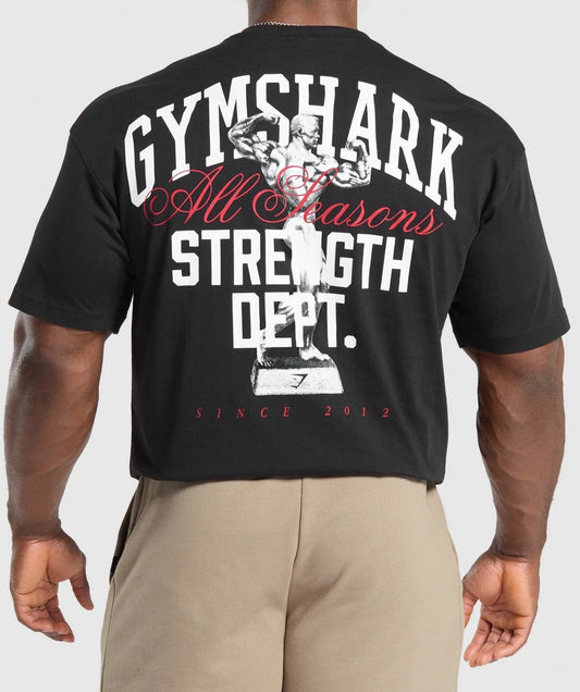 GYMSHARK Lebanon - Trophy Graphic T-Shirt Black - Back