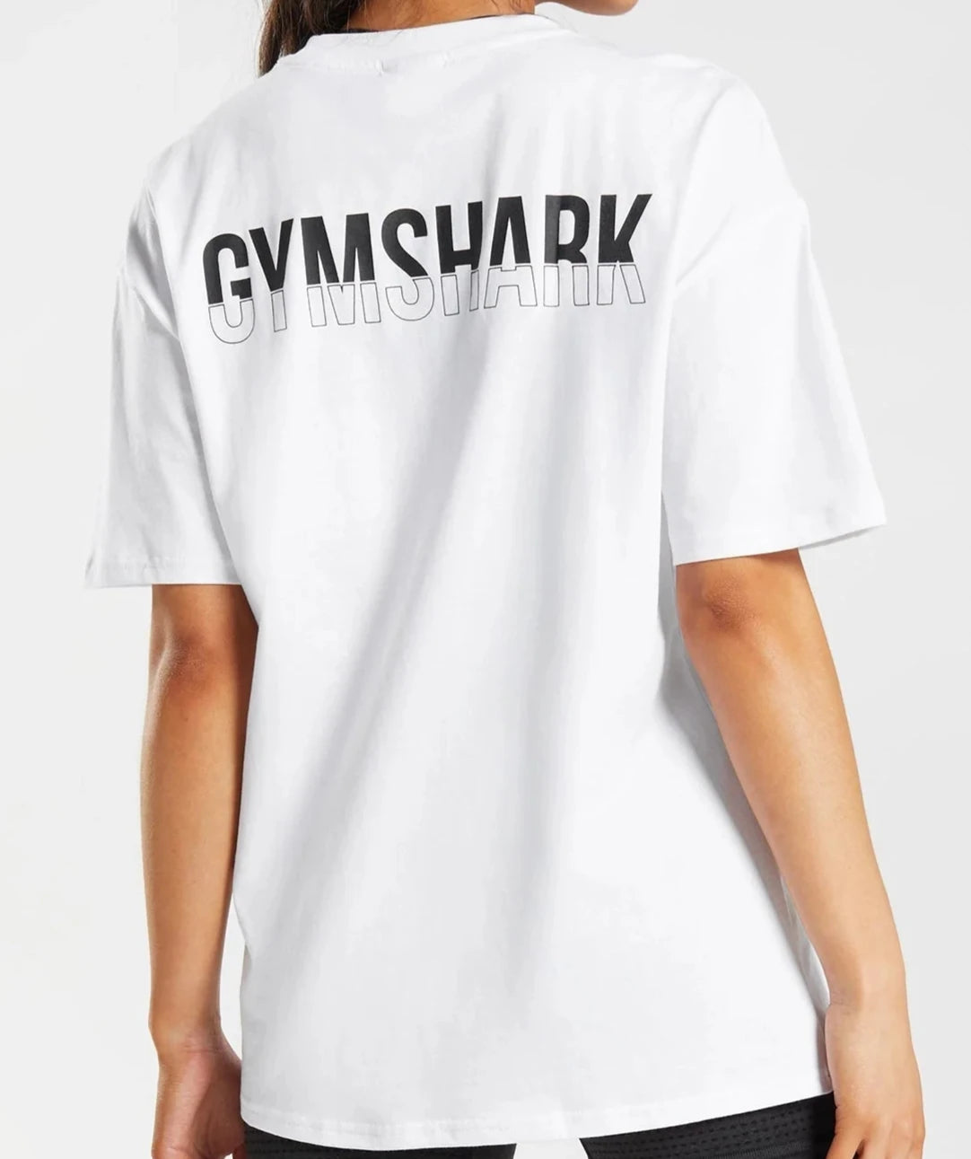 GYMSHARK Lebanon - Fraction Oversized T-Shirt White - Back