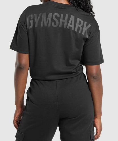 GYMSHARK Lebanon - Power Oversized T-Shirt Black - Back