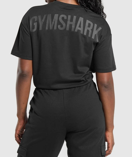 GYMSHARK Lebanon - Power Oversized T-Shirt Black - Back