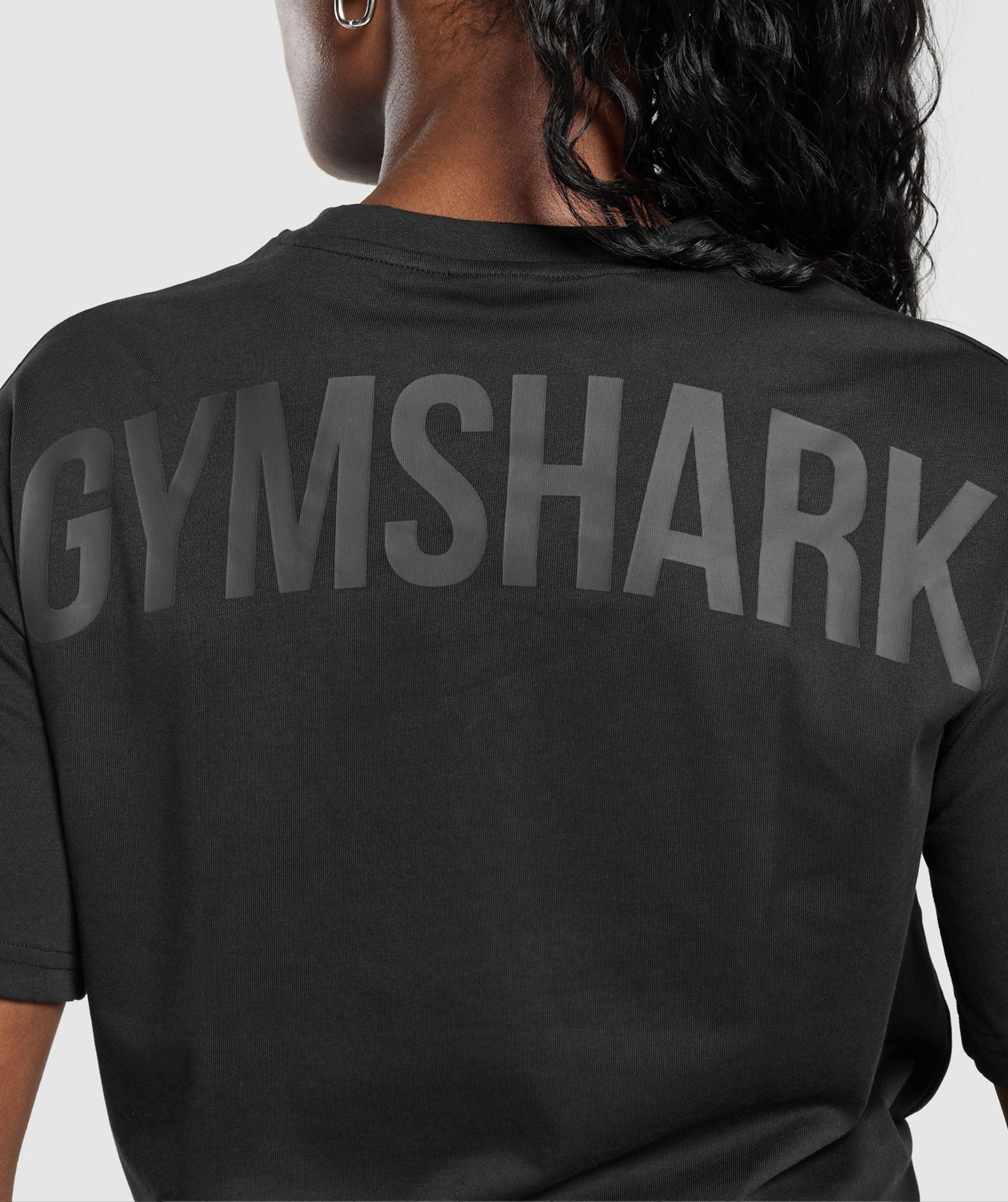 GYMSHARK Lebanon - Power Oversized T-Shirt Black - Back Close