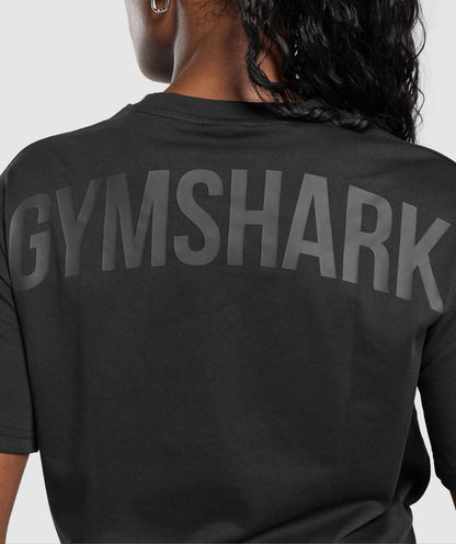 GYMSHARK Lebanon - Power Oversized T-Shirt Black - Back Close