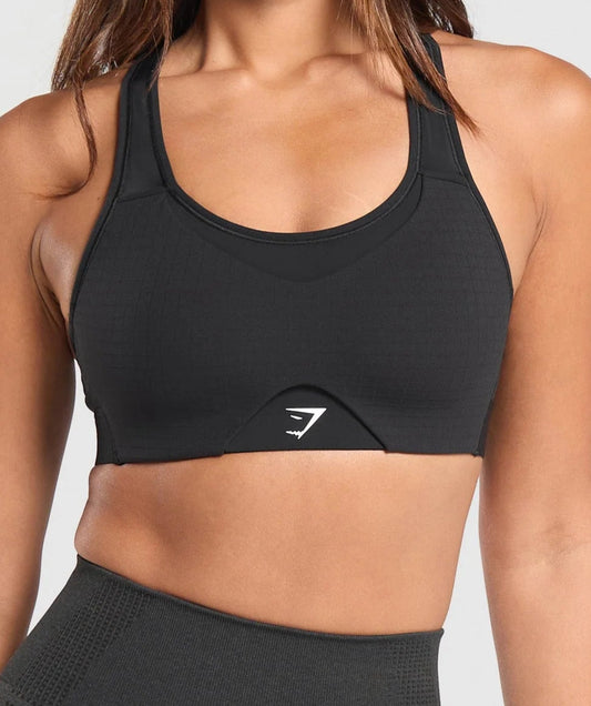 GYMSHARK Lebanon - Hybrid Sports Bra Black - Front