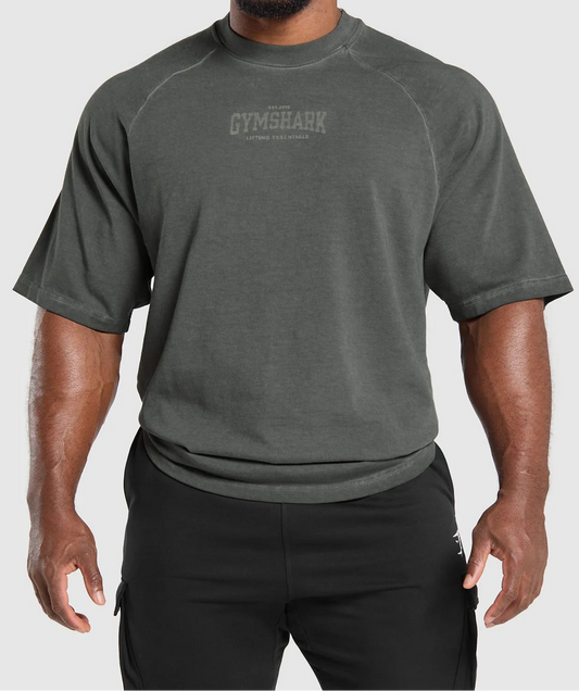 GYMSHARK Lebanon - Heavyweight T-Shirt Black - Front