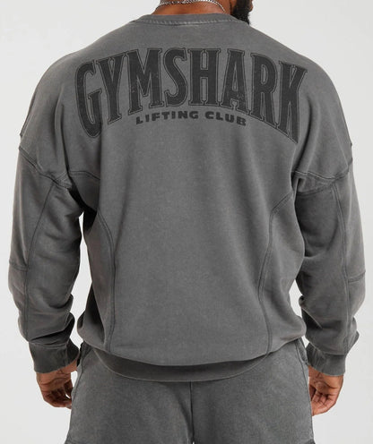 GYMSHARK Lebanon - Heritage Washed Crew Onyx Grey - Back