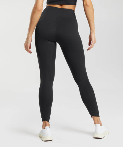 GYMSHARK Lebanon - Crossover Leggings Black - Back