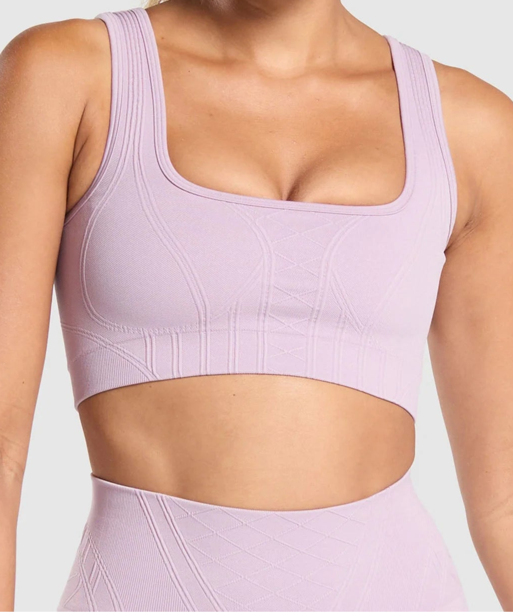 GYMSHARK Lebanon - Corset Seamless Sports Bra Warm Lilac - Front