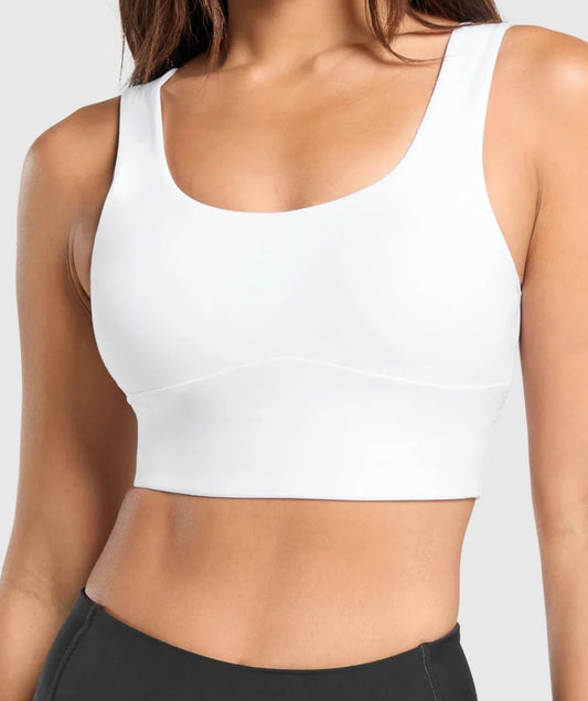 GYMSHARK Lebanon - Longline Sports Bra White - Front