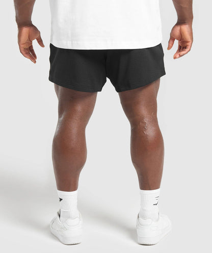 GYMSHARK Lebanon - Lifting Mesh 5" Shorts Black/Conditioning Red - Back