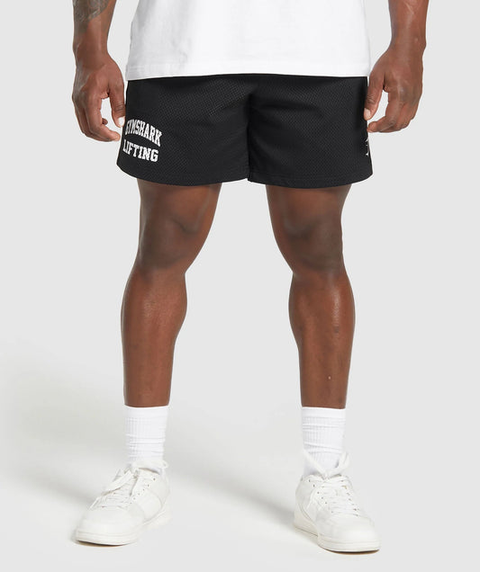 GYMSHARK Lebanon - Lifting Mesh 7" Shorts Black - Front