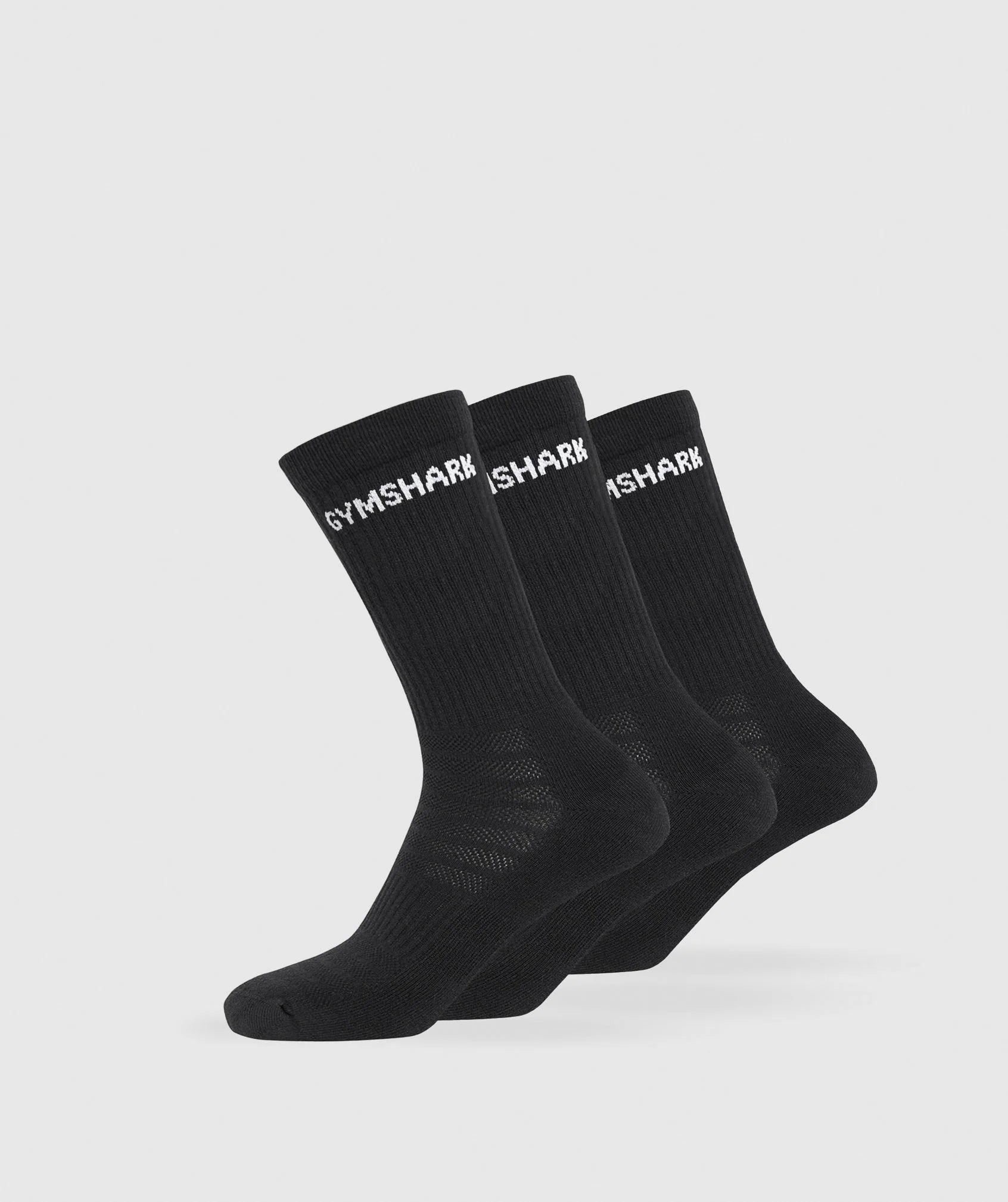 GYMSHARK Lebanon - Lite Crew Sock 3pk Black 