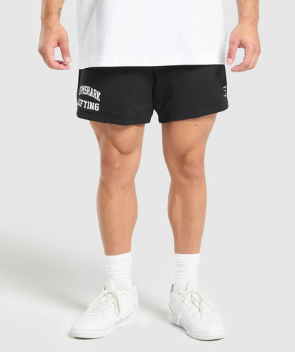 GYMSHARK Lebanon - Lifting Mesh 5" Shorts Black - Front