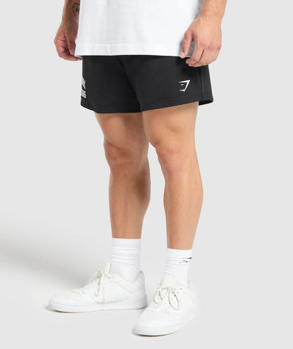 GYMSHARK Lebanon - Lifting Mesh 5" Shorts Black - Side