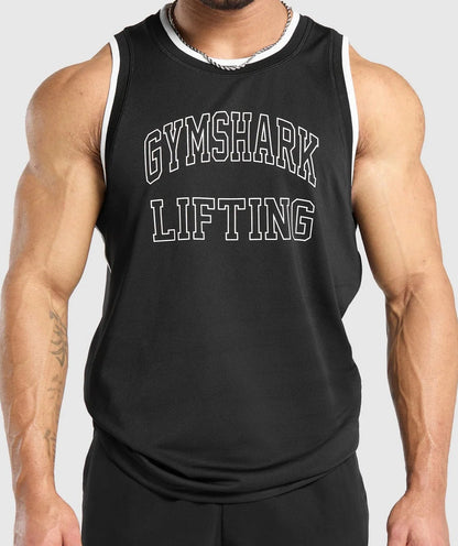 GYMSHARK Lebanon - Mesh Tank Black - Front