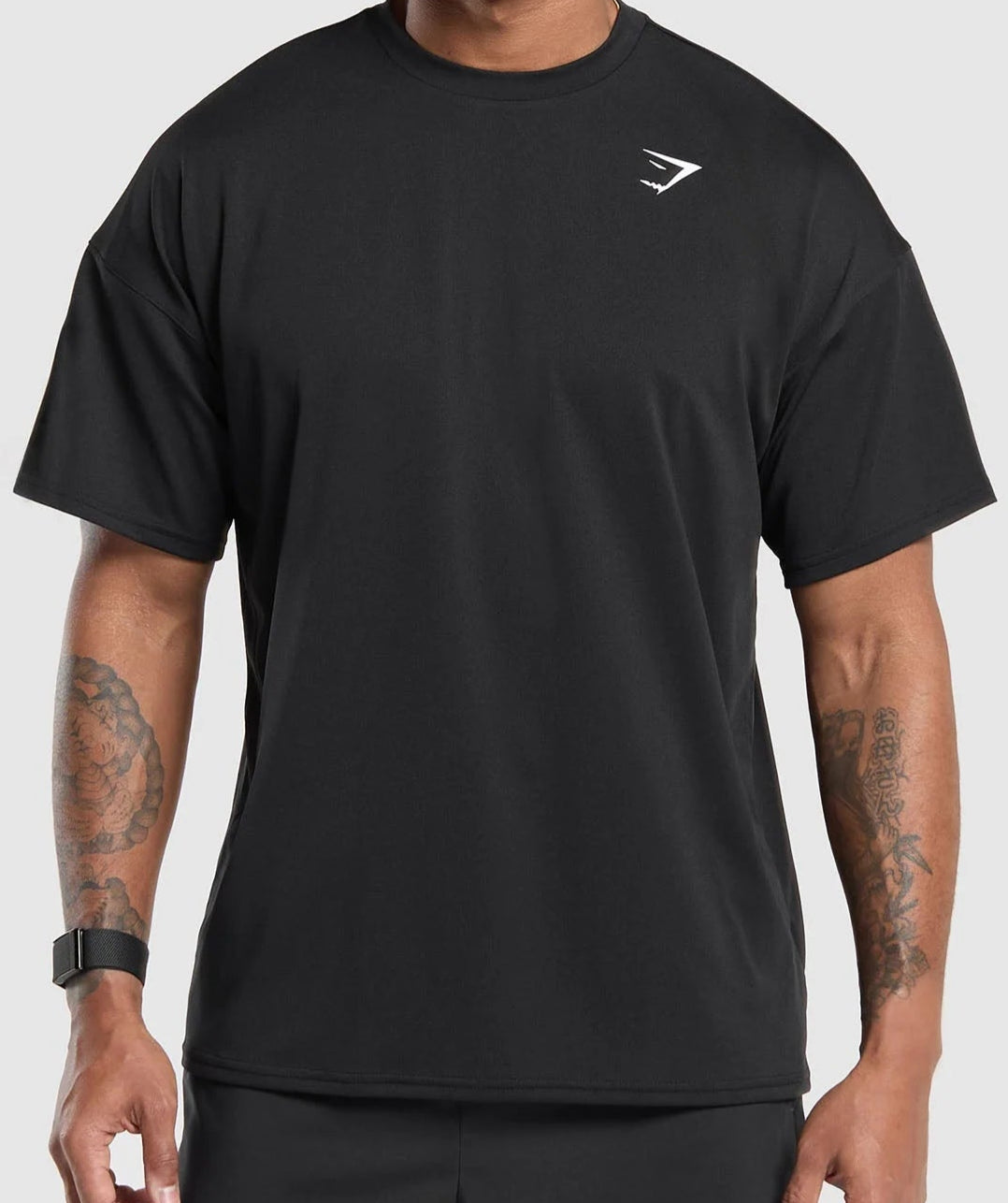 GYMSHARK Lebanon - Oversized Performance T-Shirt Black - Front