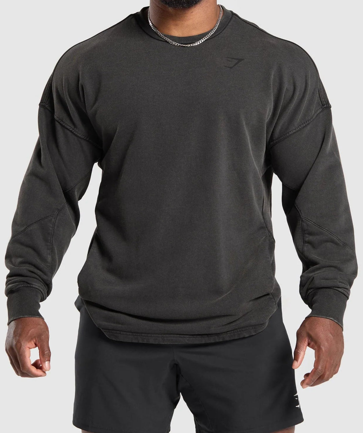 GYMSHARK Lebanon - Power Washed Crew Black - Front