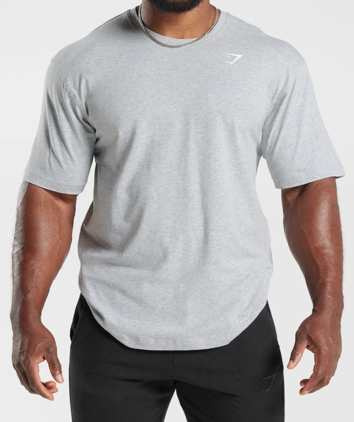 GYMSHARK Lebanon - Power T-Shirt Light Grey Core Marl - Front