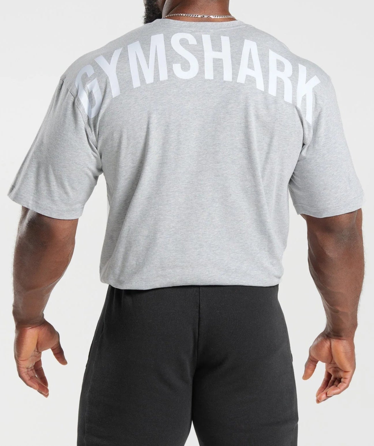 GYMSHARK Lebanon - Power T-Shirt Light Grey Core Marl - Back