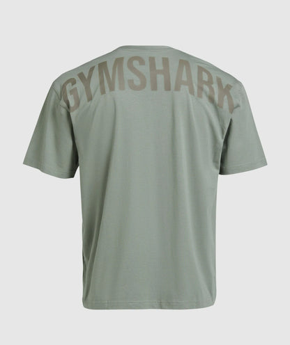 GYMSHARK Lebanon - Power T-Shirt Unit Green - Back