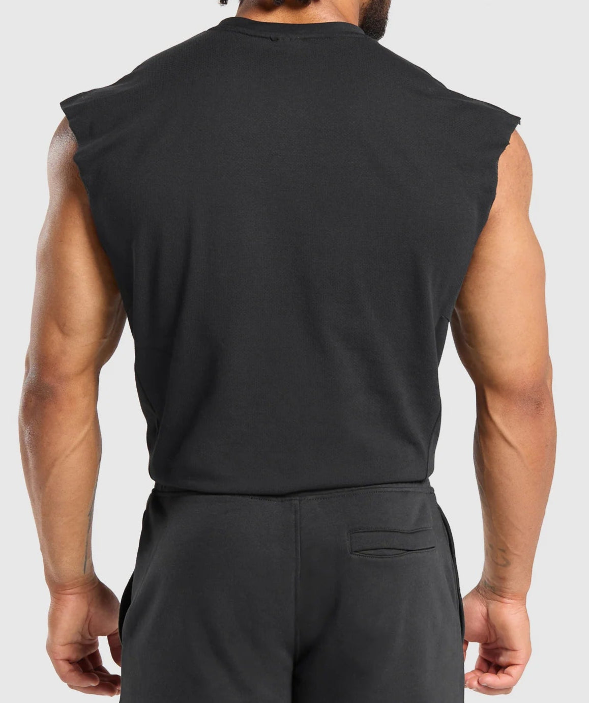 GYMSHARK Lebanon - React Cut Off Tank Black - Back