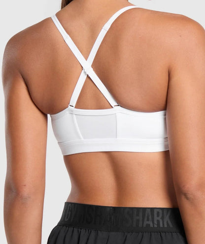 GYMSHARK Lebanon - Ruched Sports Bra White - Back