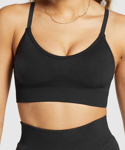 GYMSHARK Lebanon - Sweat Seamless Sports Bra 2.0 Black - Front