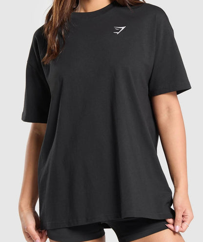 GYMSHARK Lebanon - Training Oversized T-Shirt Black - Front