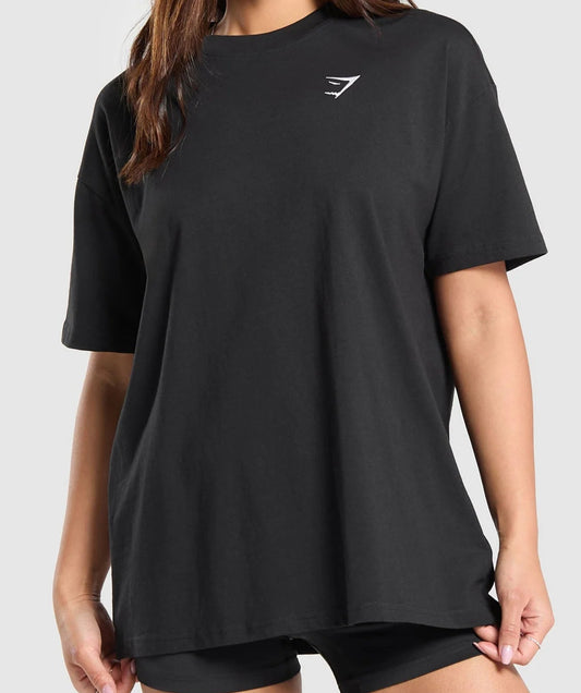 GYMSHARK Lebanon - Training Oversized T-Shirt Black - Front