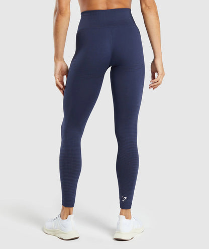 GYMSHARK Lebanon - Vital Seamless Leggings Blue Marl - Back