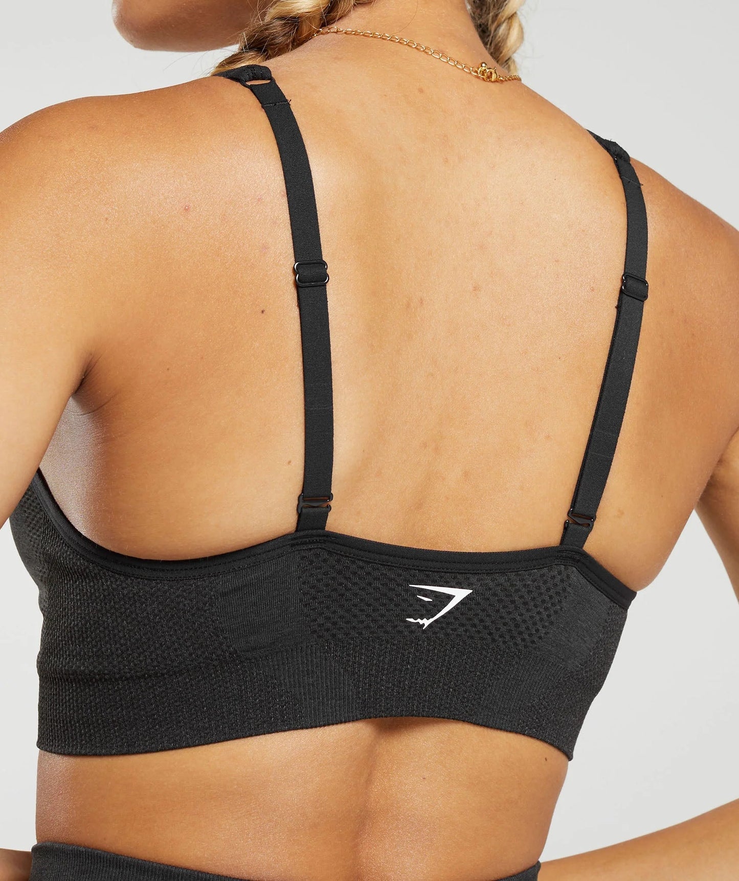 GYMSHARK Lebanon - Vital Seamless 2.0 V Neck Sports Bra Black - Back