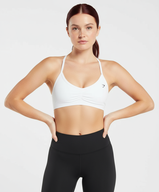 Ruched Strappy Sports Bra