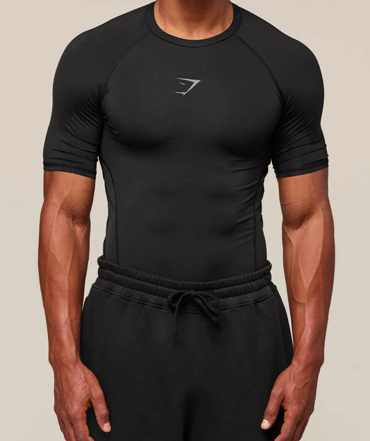 GYMSHARK Lebanon - Element Baselayer T-Shirt Black - Front
