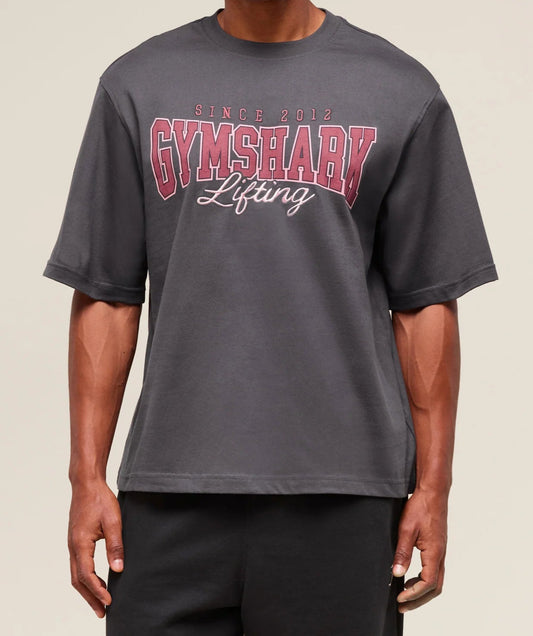 GYMSHARK Lebanon - Lifting Essentials T-Shirt Onyx Grey - Front