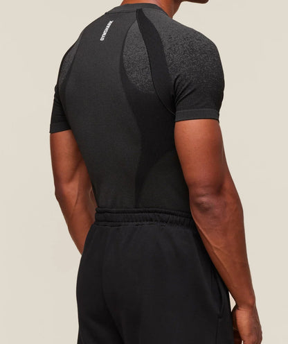 GYMSHARK Lebanon - Shadow Seamless T Shirt Black - Back
