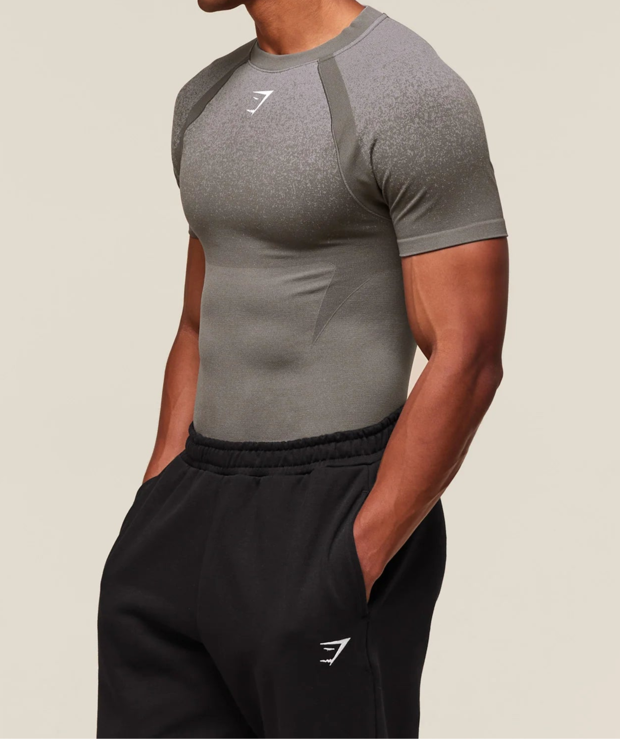 GYMSHARK Lebanon - Shadow Seamless T Shirt Meteor Grey - Front Side