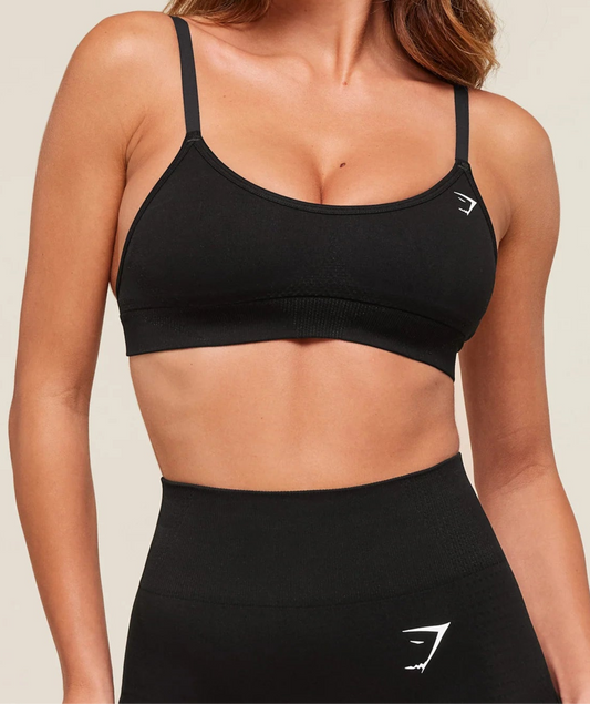 GYMSHARK Lebanon - Vital Seamless Sports Bra Black - Front