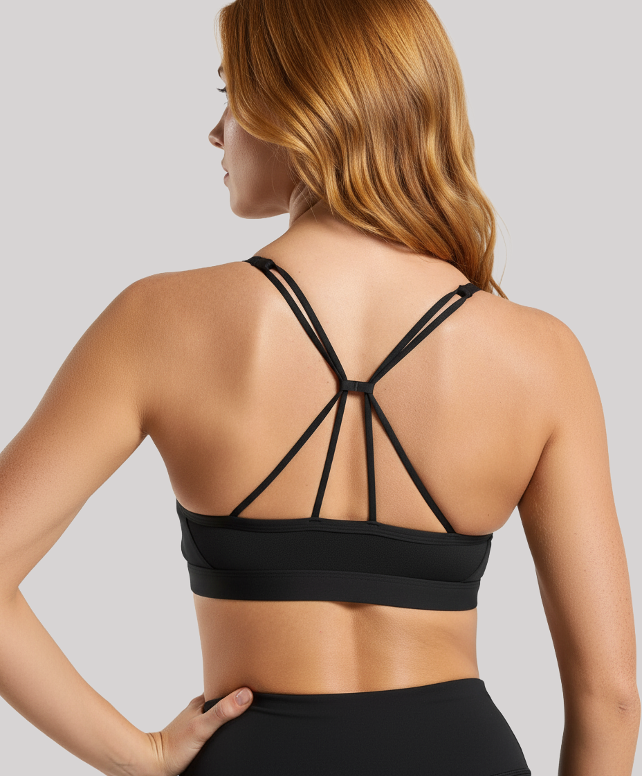 Ruched Strappy Sports Bra